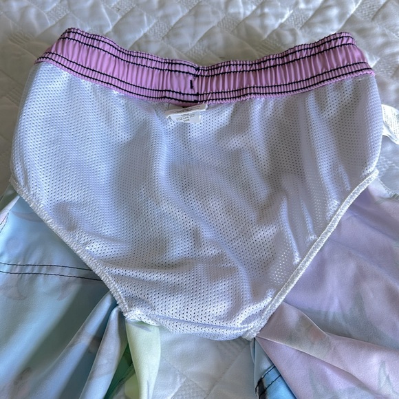 Shade Critters Palm Beach Boys Shark Swim Trunks - Blue / Lilac / Chartruese 8 - Picture 5 of 7